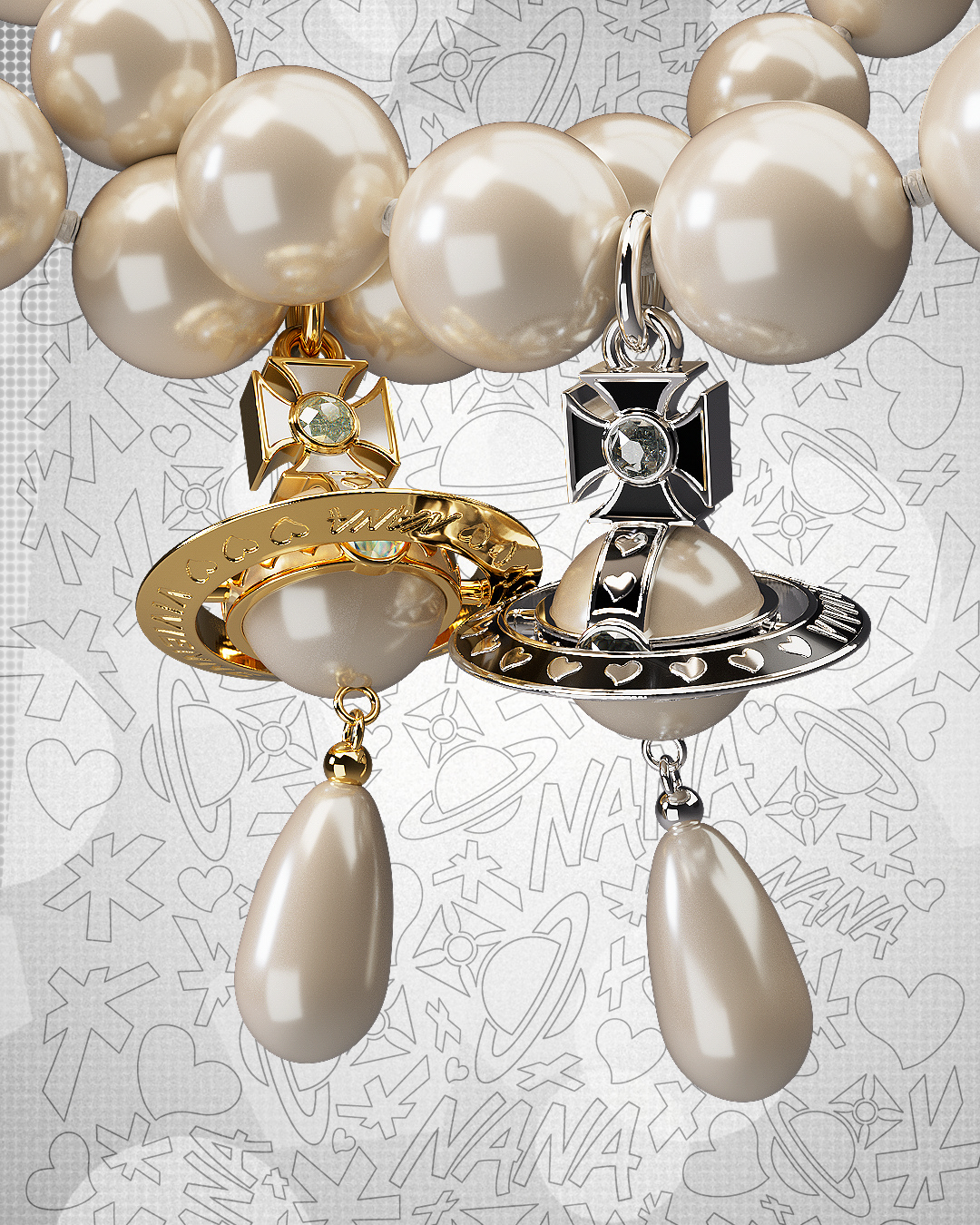 비비안 웨스트우드의 우주선 모양의 오브 펜던트